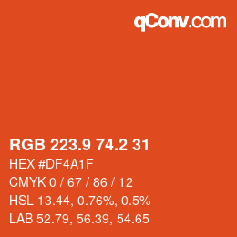 Color code: RGB 223.9 74.2 31 | qconv.com