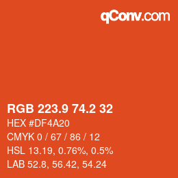 カラーコード: RGB 223.9 74.2 32 | qconv.com