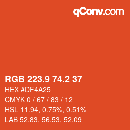 Color code: RGB 223.9 74.2 37 | qconv.com