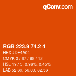 カラーコード: RGB 223.9 74.2 4 | qconv.com