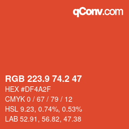 Color code: RGB 223.9 74.2 47 | qconv.com