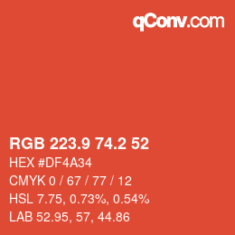 Color code: RGB 223.9 74.2 52 | qconv.com