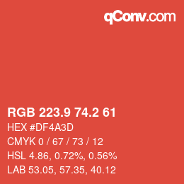 Color code: RGB 223.9 74.2 61 | qconv.com