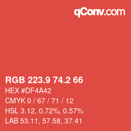 Color code: RGB 223.9 74.2 66 | qconv.com