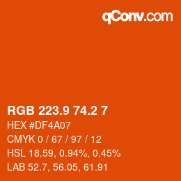 カラーコード: RGB 223.9 74.2 7 | qconv.com
