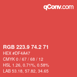 Color code: RGB 223.9 74.2 71 | qconv.com