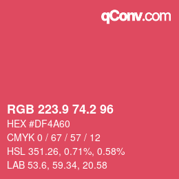 カラーコード: RGB 223.9 74.2 96 | qconv.com