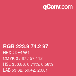 カラーコード: RGB 223.9 74.2 97 | qconv.com