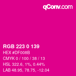 Color code: RGB 223 0 139 | qconv.com