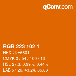 カラーコード: RGB 223 102 1 | qconv.com