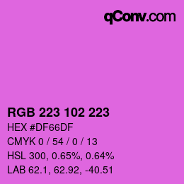 Color code: RGB 223 102 223 | qconv.com