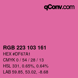 Farbcode: RGB 223 103 161 | qconv.com