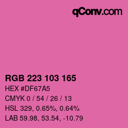Color code: RGB 223 103 165 | qconv.com
