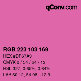 Color code: RGB 223 103 169 | qconv.com