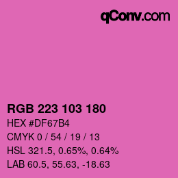 Color code: RGB 223 103 180 | qconv.com