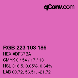Color code: RGB 223 103 186 | qconv.com