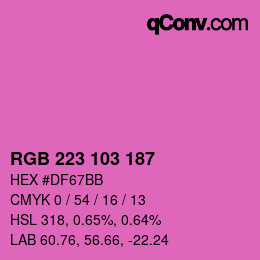 Color code: RGB 223 103 187 | qconv.com