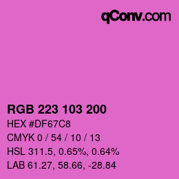 Color code: RGB 223 103 200 | qconv.com