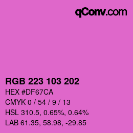 Color code: RGB 223 103 202 | qconv.com