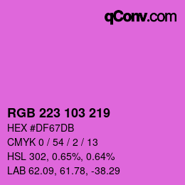 Color code: RGB 223 103 219 | qconv.com