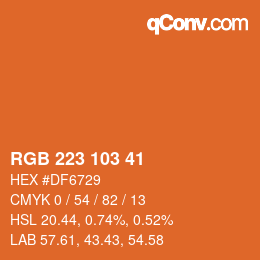 カラーコード: RGB 223 103 41 | qconv.com