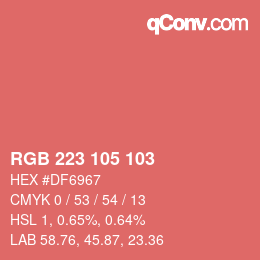 Color code: RGB 223 105 103 | qconv.com