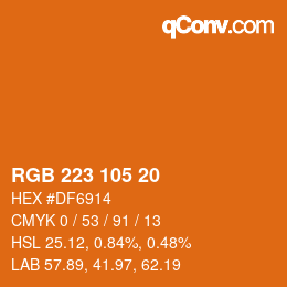 Color code: RGB 223 105 20 | qconv.com