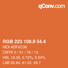 カラーコード: RGB 223 108.8 54.4 | qconv.com