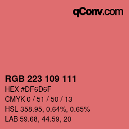 颜色代码: RGB 223 109 111 | qconv.com