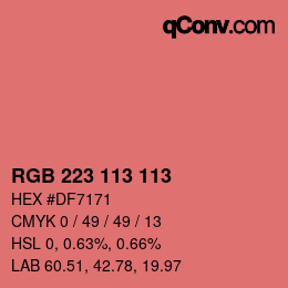 Color code: RGB 223 113 113 | qconv.com