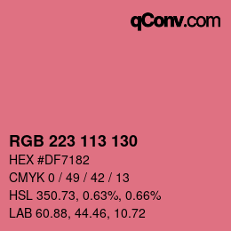 Color code: RGB 223 113 130 | qconv.com