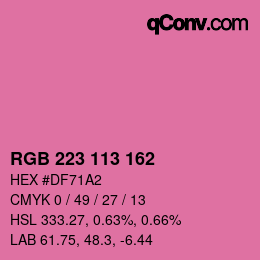 カラーコード: RGB 223 113 162 | qconv.com