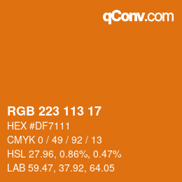 Color code: RGB 223 113 17 | qconv.com