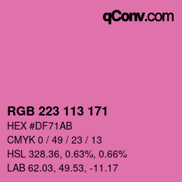 颜色代码: RGB 223 113 171 | qconv.com