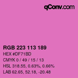 Color code: RGB 223 113 189 | qconv.com