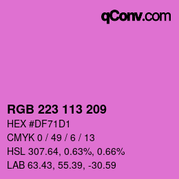 Color code: RGB 223 113 209 | qconv.com