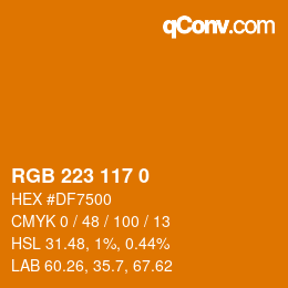 颜色代码: RGB 223 117 0 | qconv.com