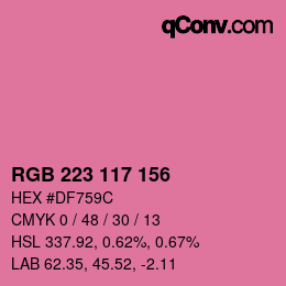 Color code: RGB 223 117 156 | qconv.com