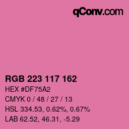 Color code: RGB 223 117 162 | qconv.com