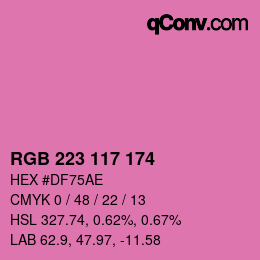 Color code: RGB 223 117 174 | qconv.com