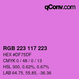 Color code: RGB 223 117 223 | qconv.com