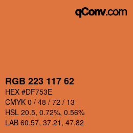 Código de color: RGB 223 117 62 | qconv.com