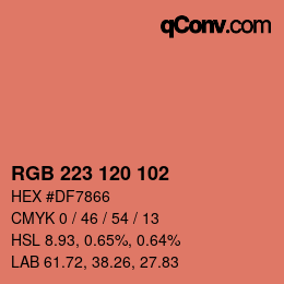 Color code: RGB 223 120 102 | qconv.com
