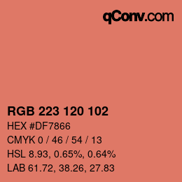 Color code: RGB 223 120 102 | qconv.com