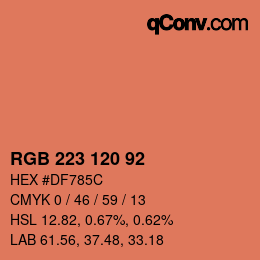 Color code: RGB 223 120 92 | qconv.com