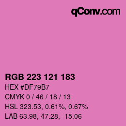 カラーコード: RGB 223 121 183 | qconv.com