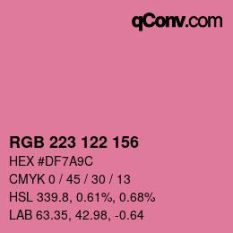 Color code: RGB 223 122 156 | qconv.com