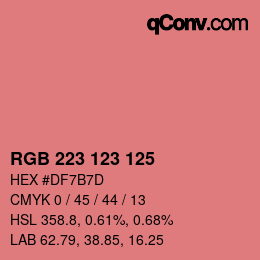 カラーコード: RGB 223 123 125 | qconv.com