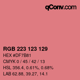 Color code: RGB 223 123 129 | qconv.com