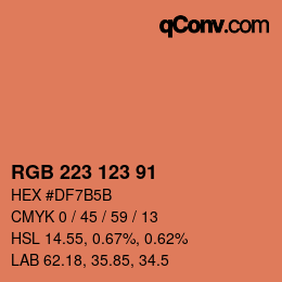 カラーコード: RGB 223 123 91 | qconv.com